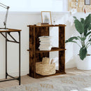 vidaXL 3 szintes füstös tölgy színű szerelt fa könyvespolc 60x30x80 cm