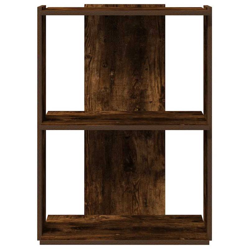 vidaXL 3 szintes füstös tölgy színű szerelt fa könyvespolc 60x30x80 cm