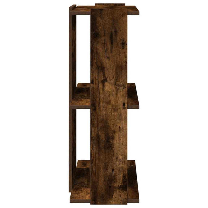 vidaXL 3 szintes füstös tölgy színű szerelt fa könyvespolc 60x30x80 cm