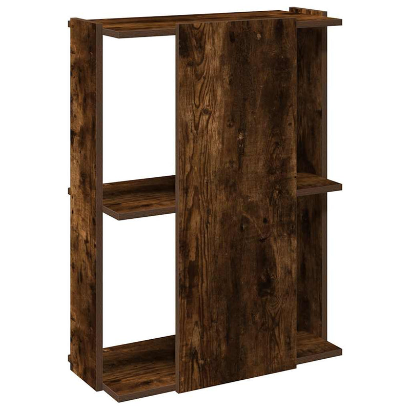 vidaXL 3 szintes füstös tölgy színű szerelt fa könyvespolc 60x30x80 cm
