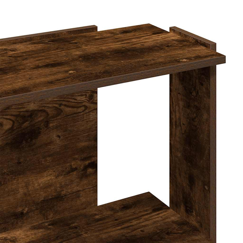 vidaXL 3 szintes füstös tölgy színű szerelt fa könyvespolc 60x30x80 cm