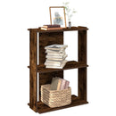 vidaXL 3 szintes füstös tölgy színű szerelt fa könyvespolc 60x30x80 cm