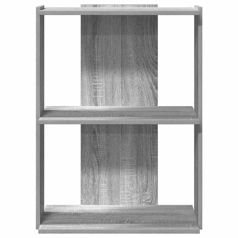vidaXL 3 szintes szürke sonoma színű szerelt fa könyvespolc 60x30x80cm