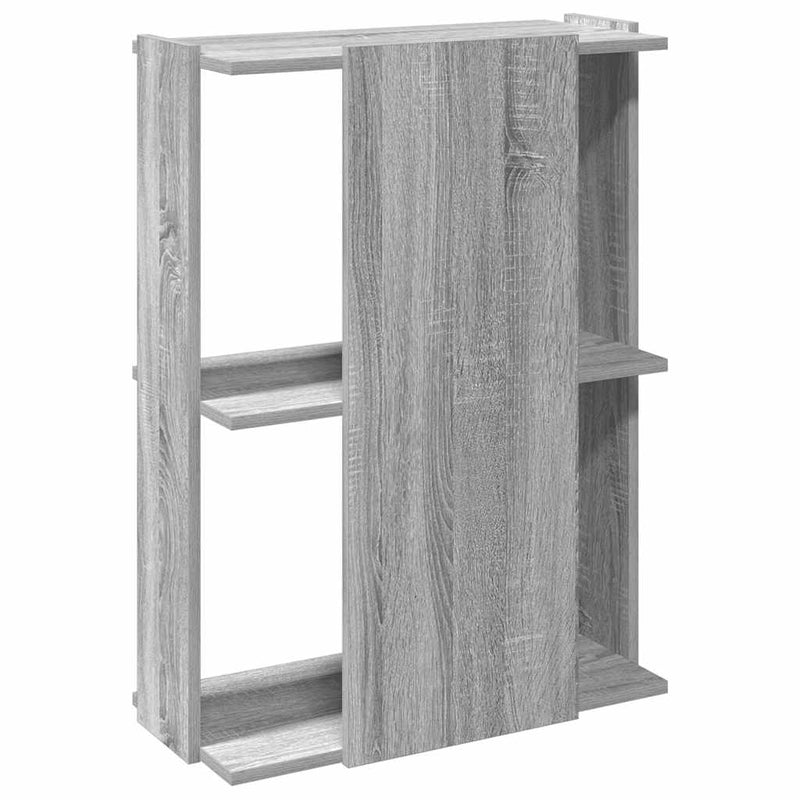 vidaXL 3 szintes szürke sonoma színű szerelt fa könyvespolc 60x30x80cm