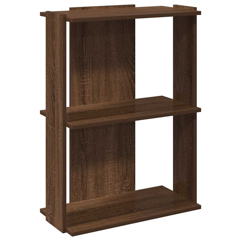 vidaXL 3 szintes barna tölgyszínű fa könyvespolc 60x30x80 cm