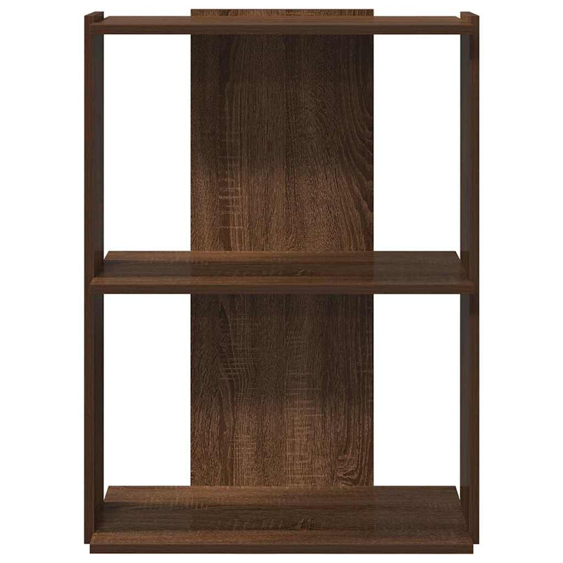 vidaXL 3 szintes barna tölgyszínű fa könyvespolc 60x30x80 cm