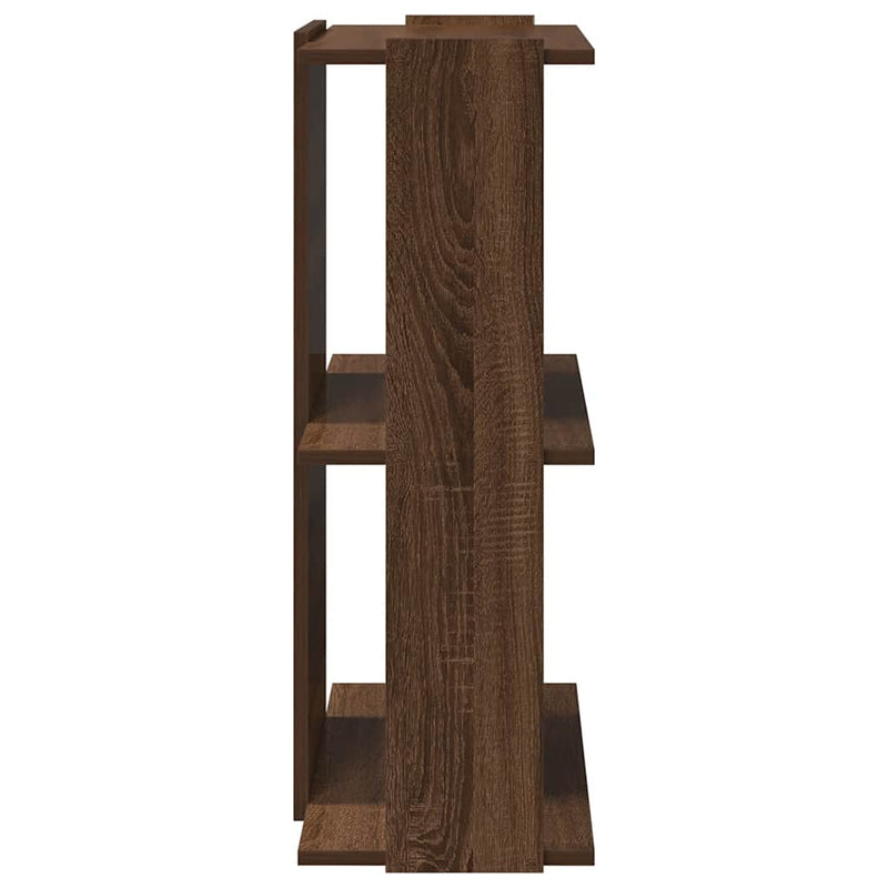 vidaXL 3 szintes barna tölgyszínű fa könyvespolc 60x30x80 cm