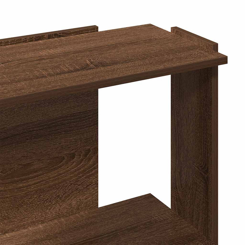 vidaXL 3 szintes barna tölgyszínű fa könyvespolc 60x30x80 cm