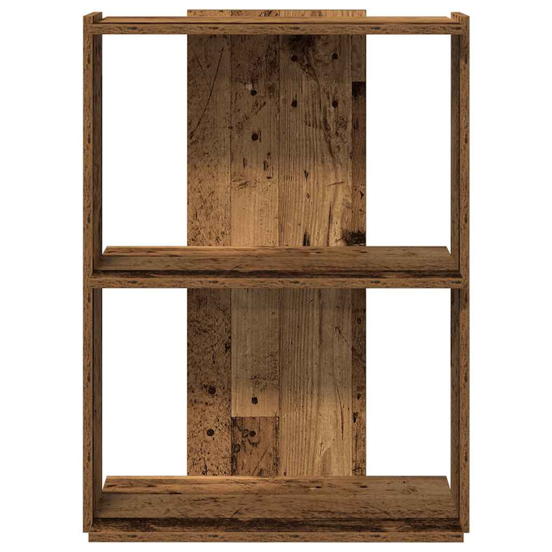 vidaXL 3 szintes antik fa szerelt fa könyvespolc 60x30x80 cm