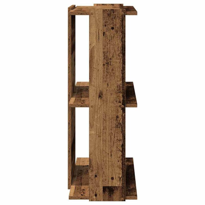 vidaXL 3 szintes antik fa szerelt fa könyvespolc 60x30x80 cm