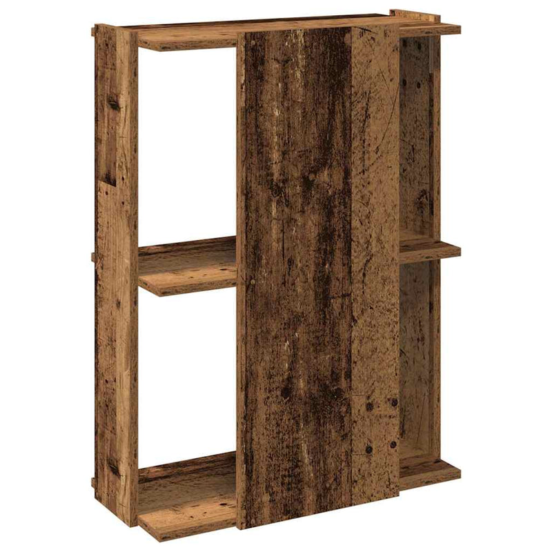 vidaXL 3 szintes antik fa szerelt fa könyvespolc 60x30x80 cm