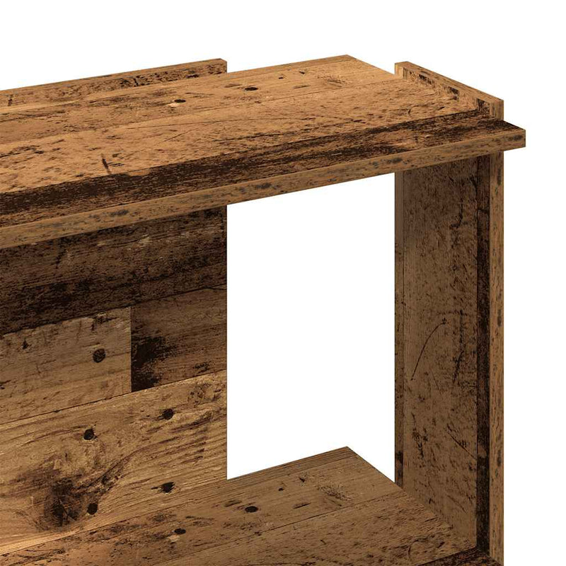 vidaXL 3 szintes antik fa szerelt fa könyvespolc 60x30x80 cm