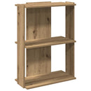 vidaXL 3 szintes kézműves tölgy szerelt fa könyvespolc 60x30x80 cm