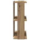 vidaXL 3 szintes kézműves tölgy szerelt fa könyvespolc 60x30x80 cm