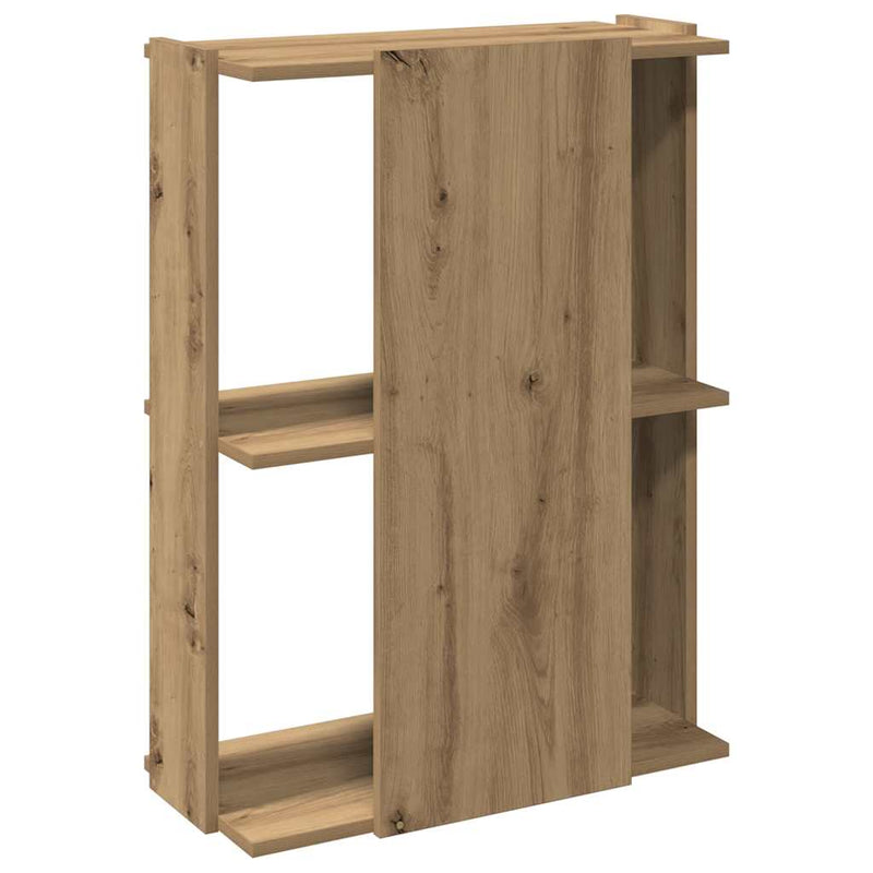 vidaXL 3 szintes kézműves tölgy szerelt fa könyvespolc 60x30x80 cm