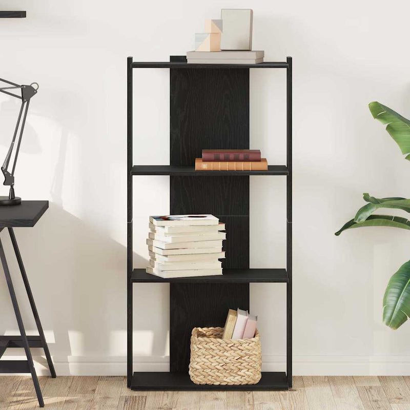 vidaXL Könyvespolc 3 szintes Fekete 60x30x120 cm Használt fa