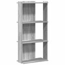 vidaXL 3 szintes szürke sonoma szerelt fa könyvespolc 60 x 30 x 120 cm