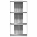 vidaXL 3 szintes szürke sonoma szerelt fa könyvespolc 60 x 30 x 120 cm