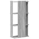 vidaXL 3 szintes szürke sonoma szerelt fa könyvespolc 60 x 30 x 120 cm