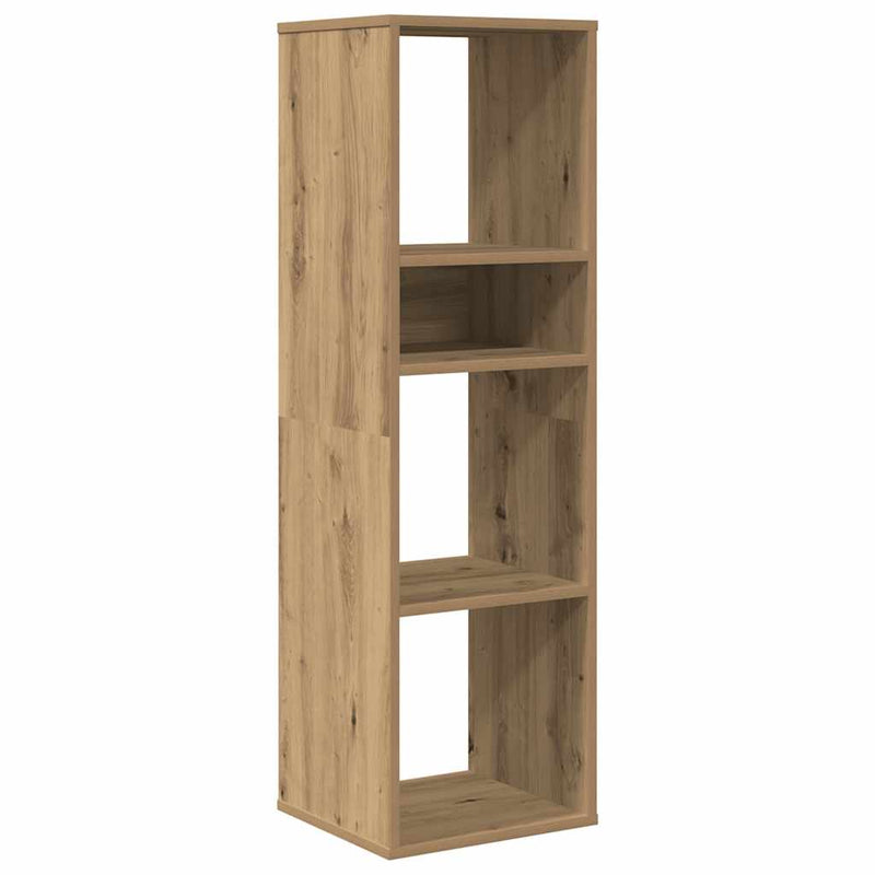 vidaXL kézműves tölgy színű szerelt fa könyvszekrény 34x31x112 cm
