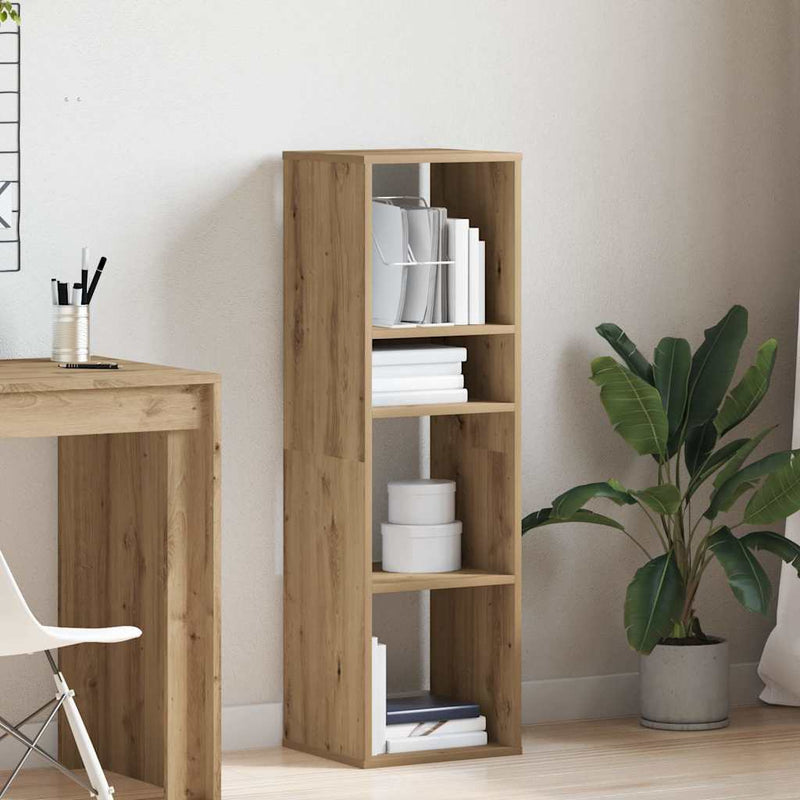 vidaXL kézműves tölgy színű szerelt fa könyvszekrény 34x31x112 cm