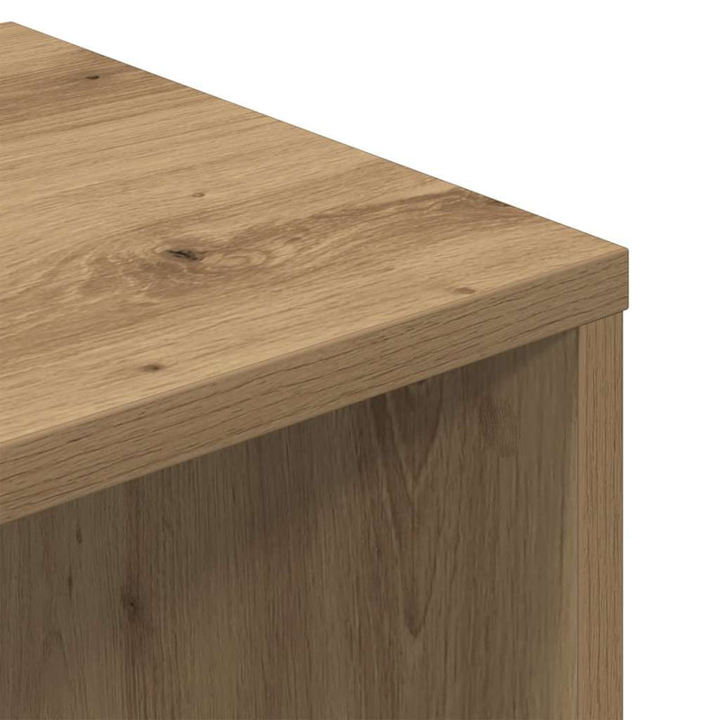 vidaXL kézműves tölgy színű szerelt fa könyvszekrény 34x31x112 cm