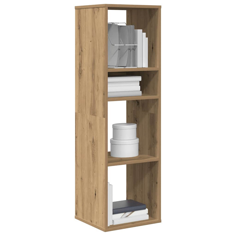vidaXL kézműves tölgy színű szerelt fa könyvszekrény 34x31x112 cm