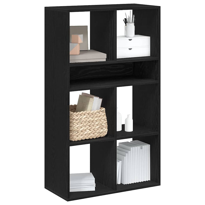 vidaXL könyvszekrény fekete 66x31x112 cm szerelt fa