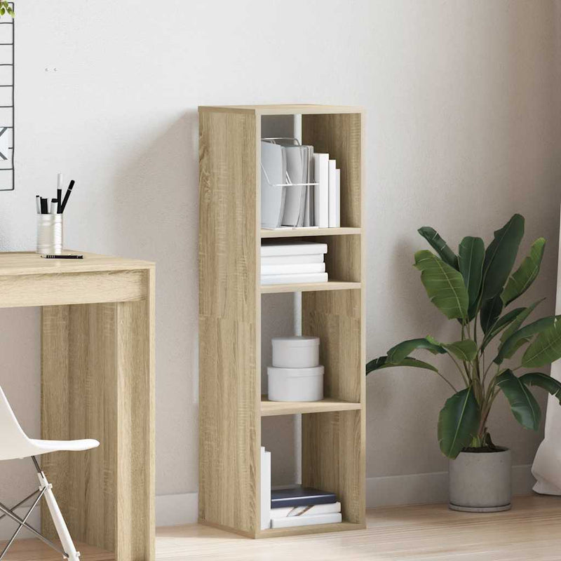 vidaXL sonoma színű szerelt fa könyvszekrény 34x31x112 cm