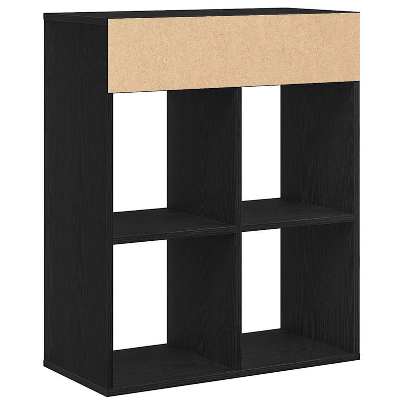 vidaXL könyvszekrény fekete 66x31x80 cm szerelt fa