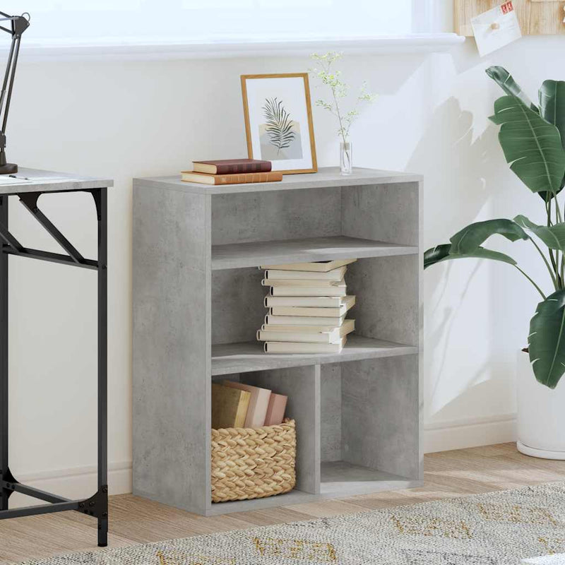 vidaXL könyvszekrény betonszürke 60x30x71,5 cm szerelt fa