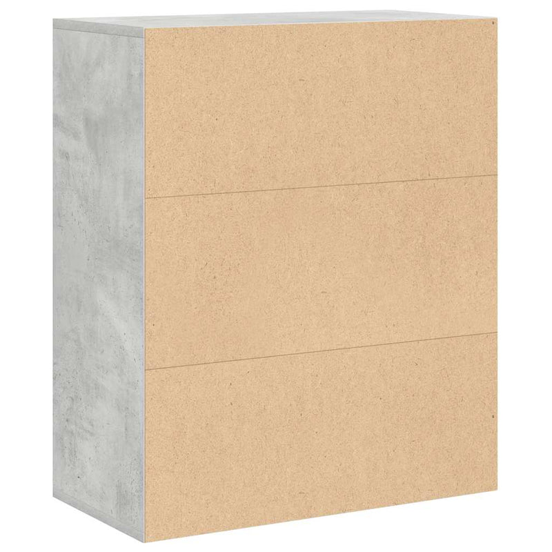 vidaXL könyvszekrény betonszürke 60x30x71,5 cm szerelt fa