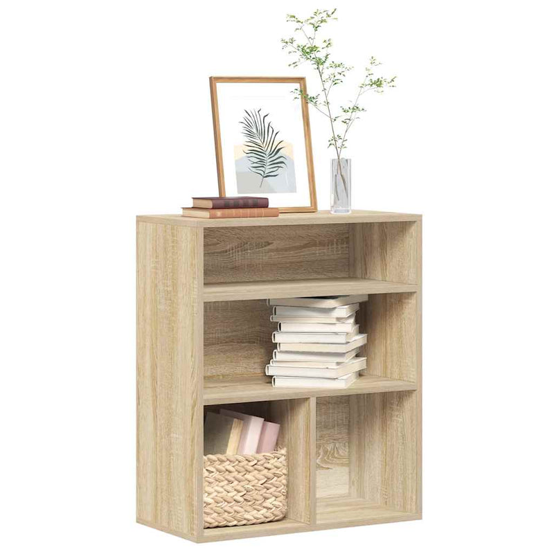 vidaXL könyvszekrény sonoma színű 60x30x71,5 cm szerelt fa