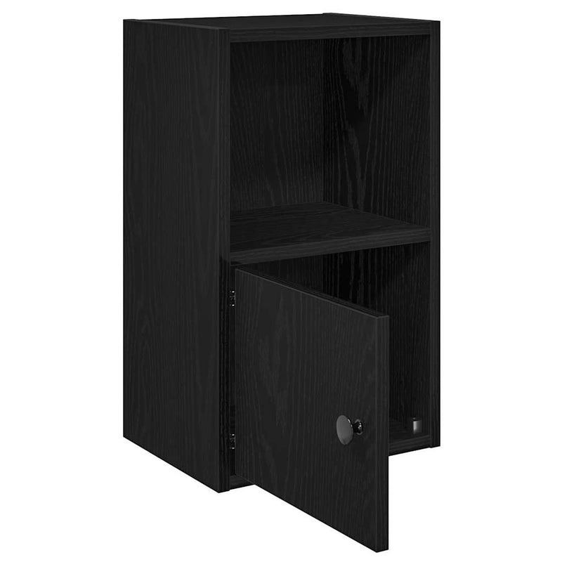 vidaXL Könyvespolc fekete tölgy 31x24x52 cm Gépesített fa