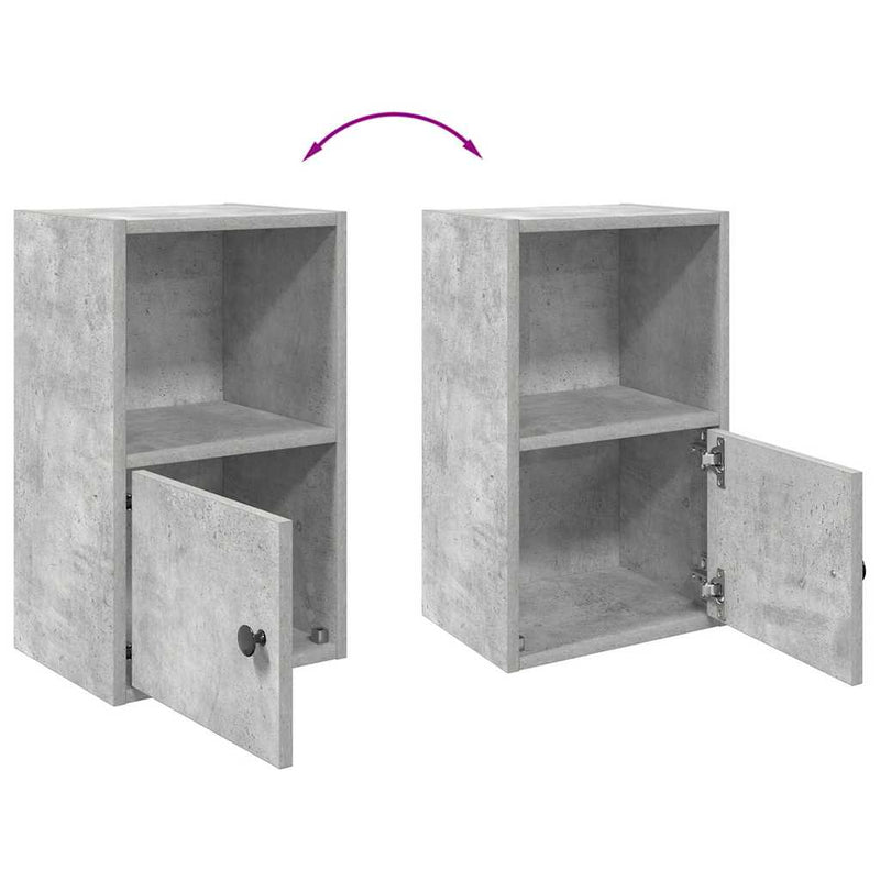 vidaXL betonszürke szerelt fa könyvespolc 31x24x52 cm