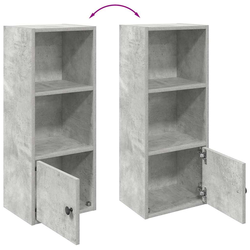 vidaXL betonszürke szerelt fa könyvespolc 31x24x77 cm
