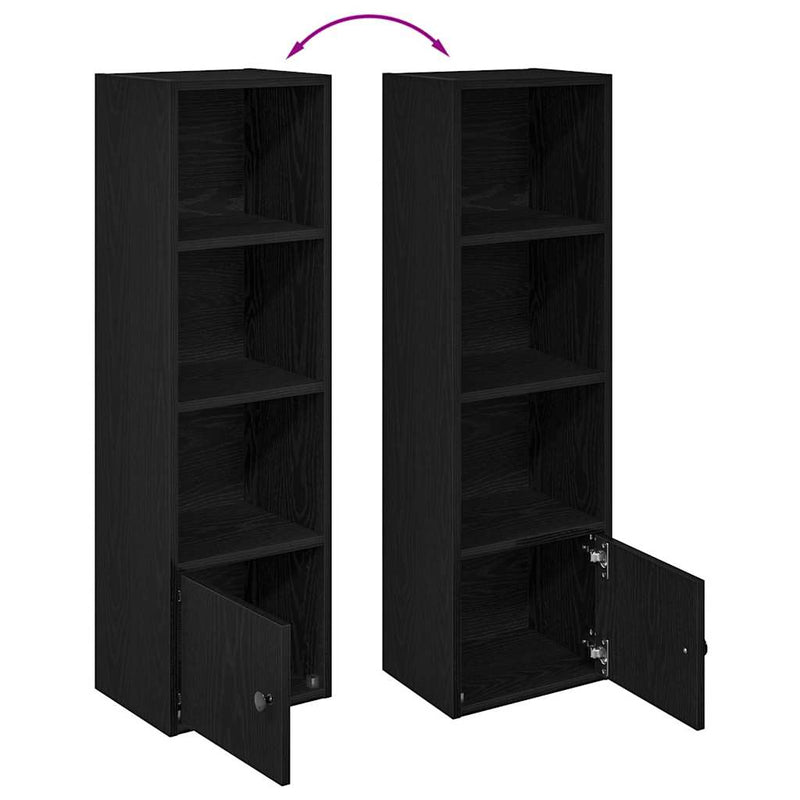 vidaXL Könyvespolc fekete tölgy 31x24x102 cm Gépesített fa