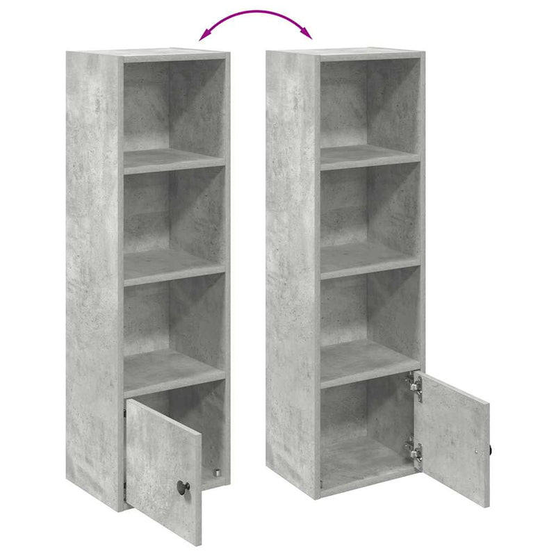 vidaXL betonszürke szerelt fa könyvespolc 31x24x102 cm