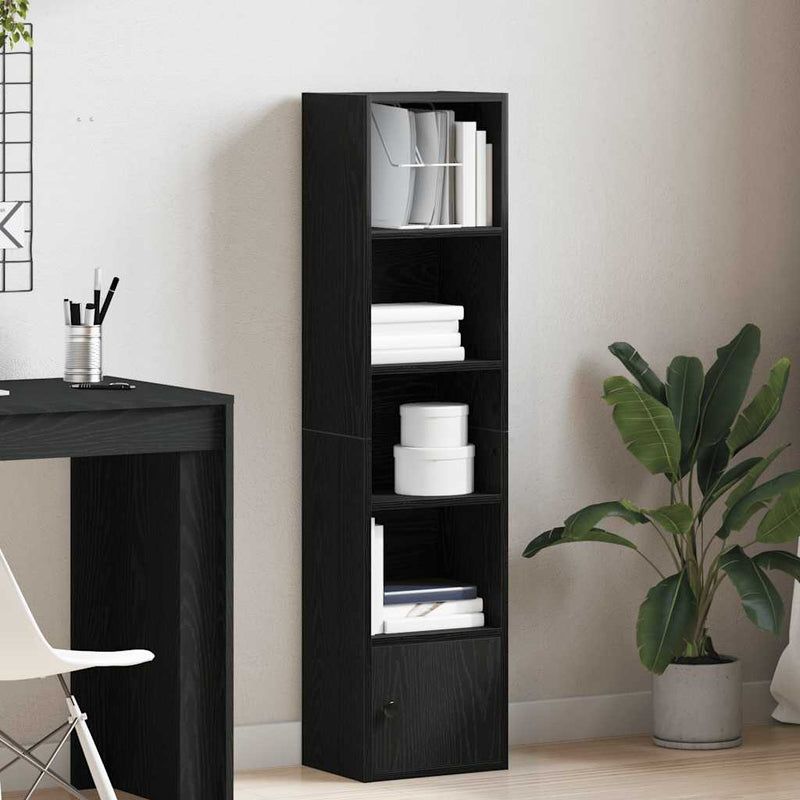 vidaXL Könyvespolc fekete tölgy 31x24x127 cm Gépesített fa