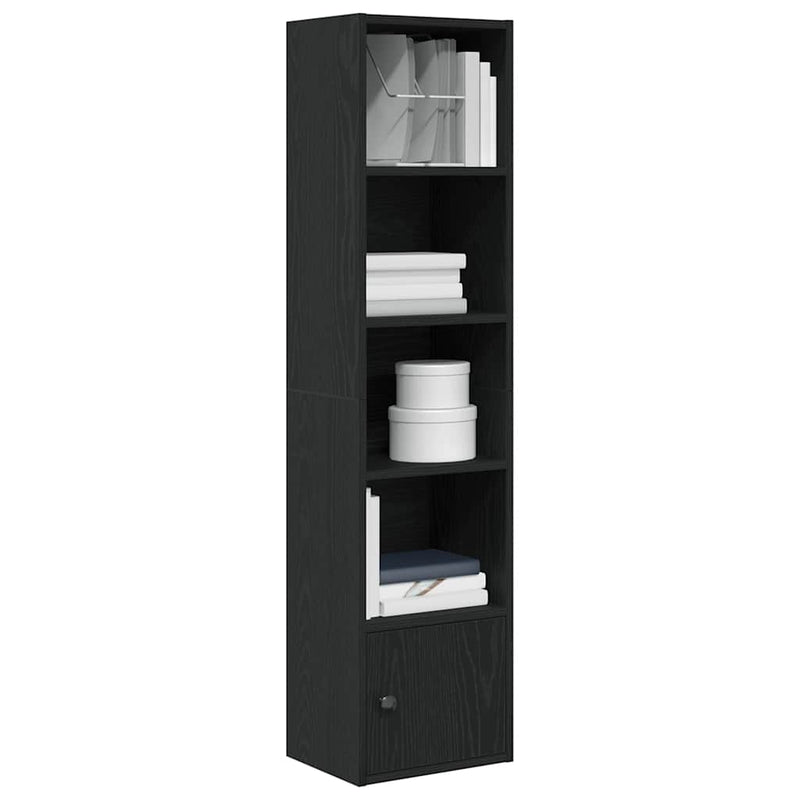 vidaXL Könyvespolc fekete tölgy 31x24x127 cm Gépesített fa