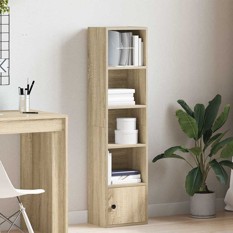 vidaXL sonoma tölgy színű szerelt fa könyvszekrény 31x24x127 cm