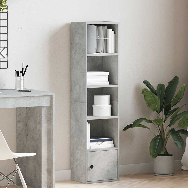 vidaXL betonszürke szerelt fa könyvespolc 31x24x127 cm