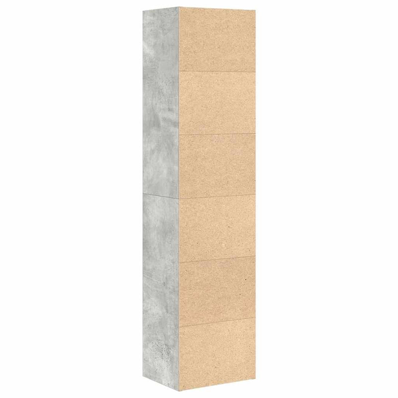 vidaXL betonszürke szerelt fa könyvespolc 31x24x127 cm