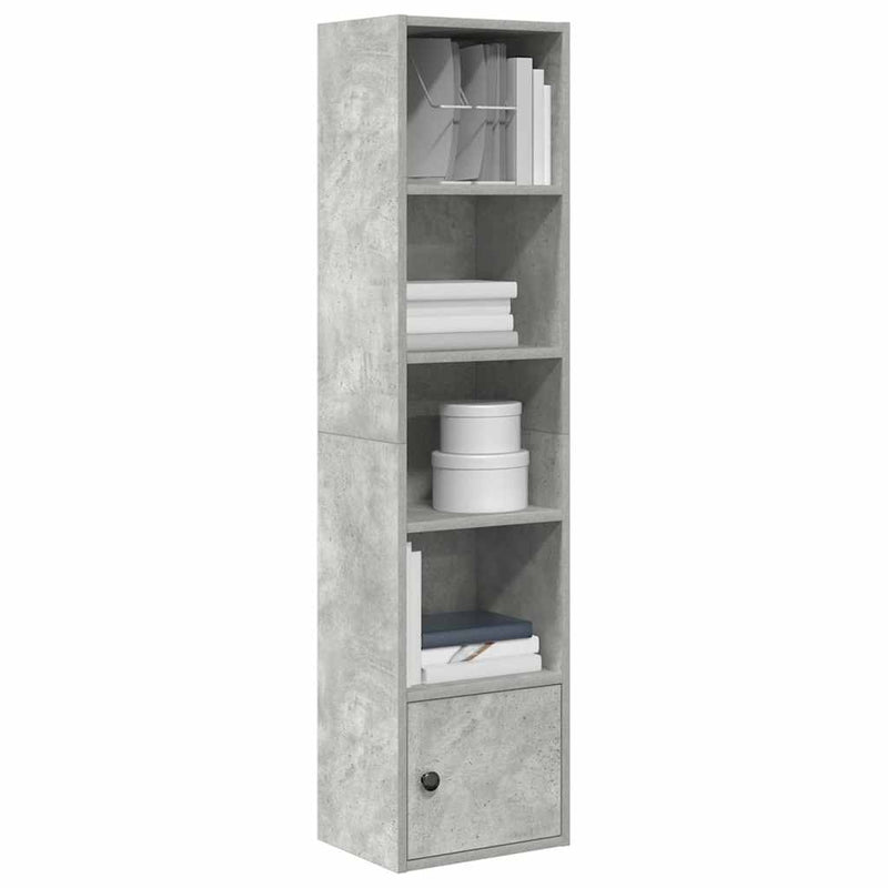 vidaXL betonszürke szerelt fa könyvespolc 31x24x127 cm