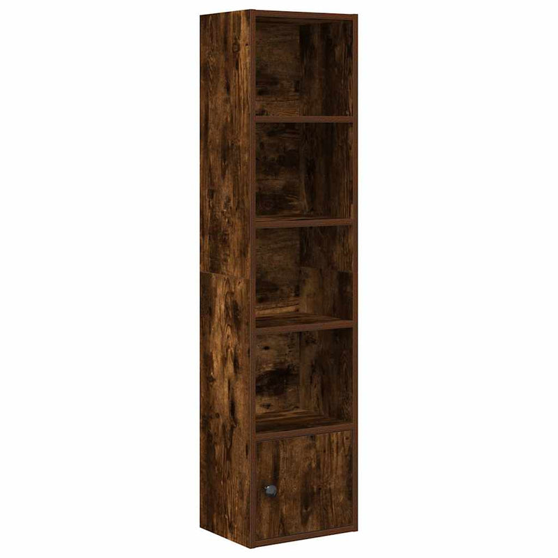 vidaXL füstös tölgy színű szerelt fa könyvszekrény 31x24x127 cm