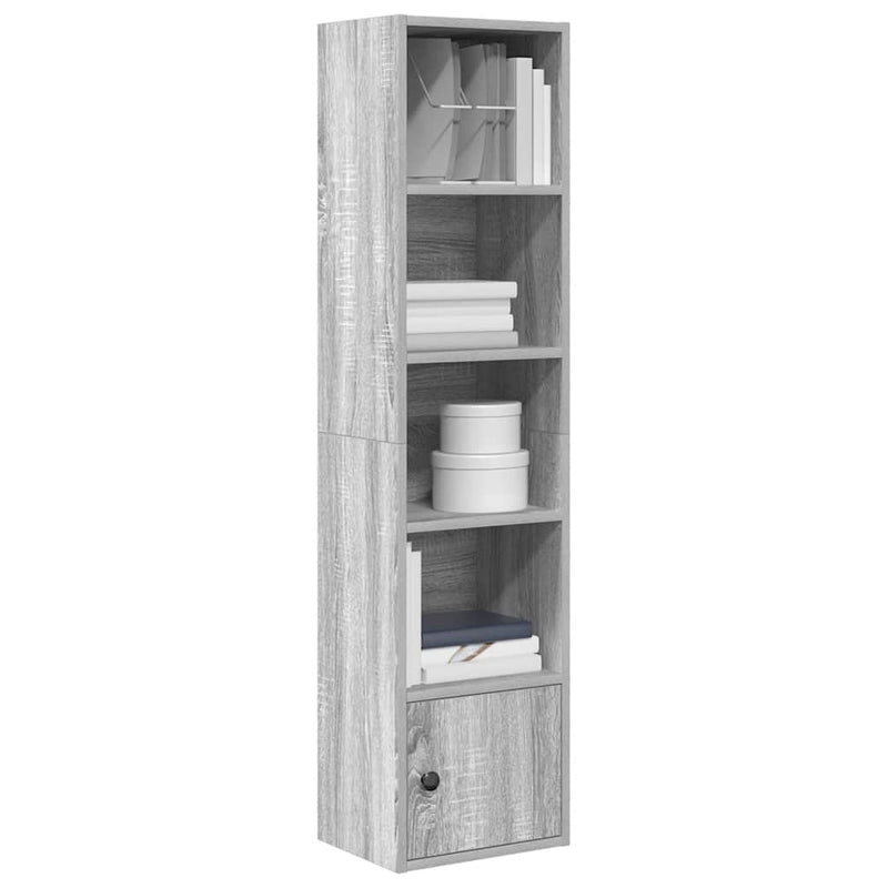vidaXL szürke sonoma színű szerelt fa könyvespolc 31x24x127 cm