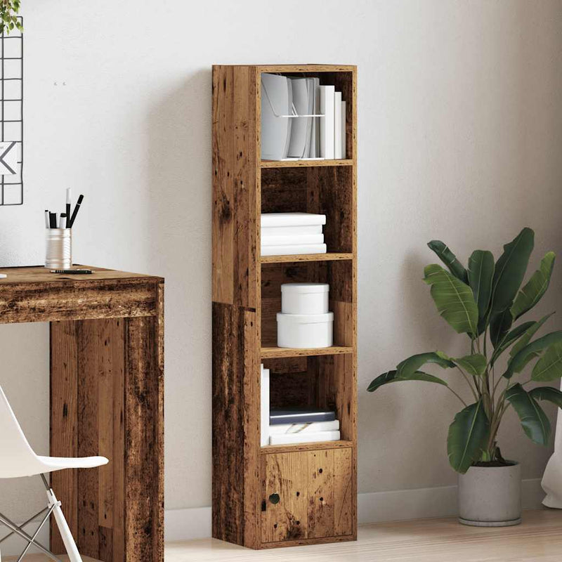 vidaXL antik fa színű szerelt fa könyvszekrény 31x24x127 cm