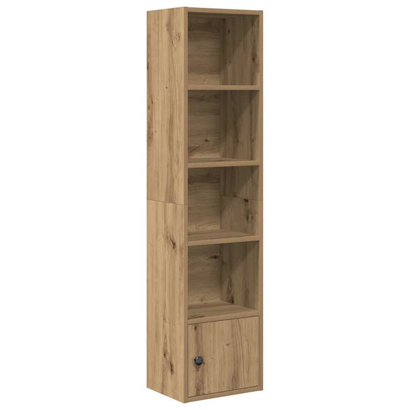 vidaXL kézműves tölgy színű szerelt fa könyvespolc 31x24x127 cm