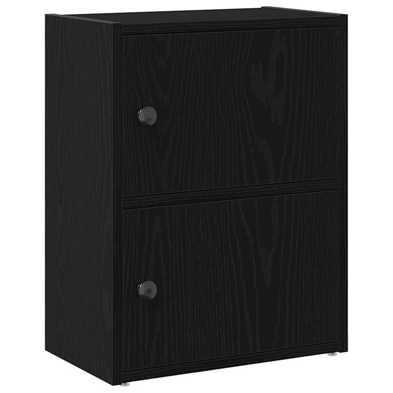 vidaXL Könyvespolc fekete tölgy 40x24x52 cm gépesített fa
