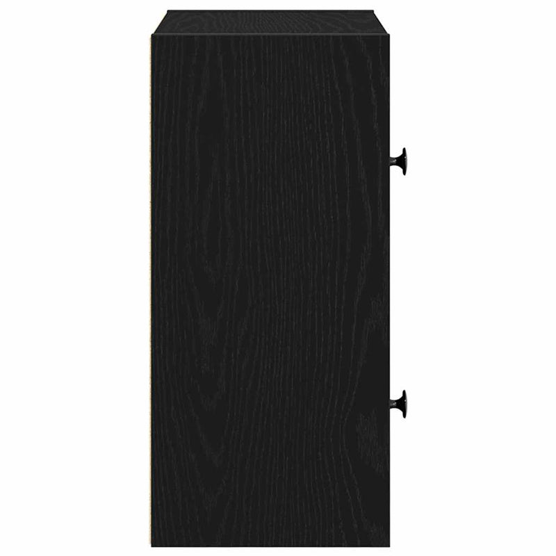 vidaXL Könyvespolc fekete tölgy 40x24x52 cm gépesített fa